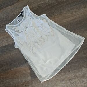 White House Black Market Bead And Embroidery Embellished Shell